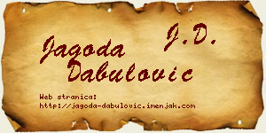 Jagoda Dabulović vizit kartica